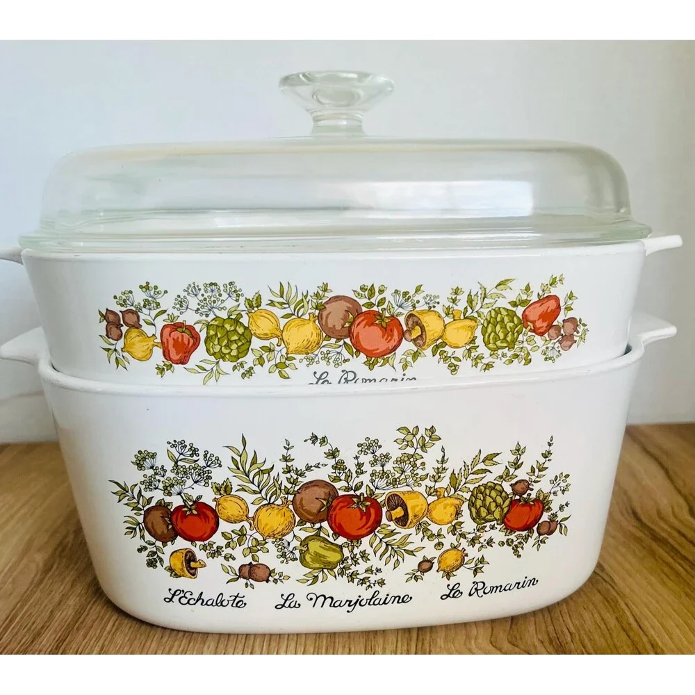 Vintage Corning Ware Spice of Life Casserole Dishes with Lid – Retro Kitchenware